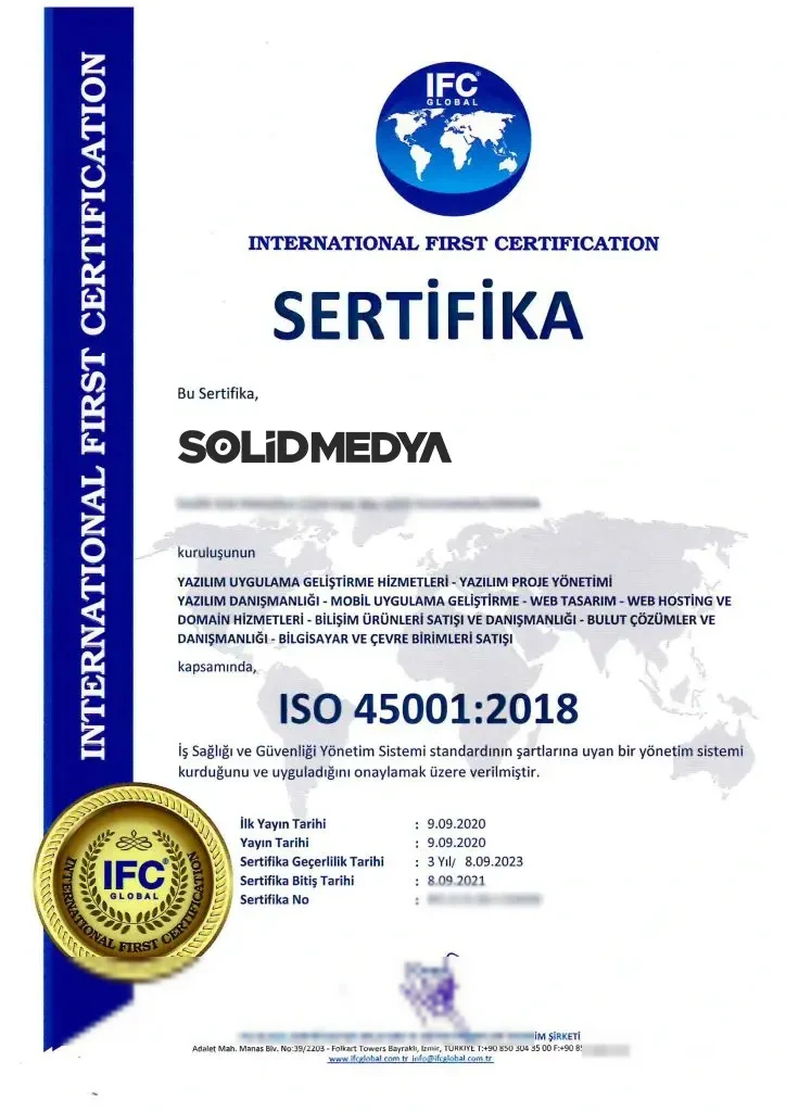 Solid Medya ISO Kalite Belgesi 7 belgesi