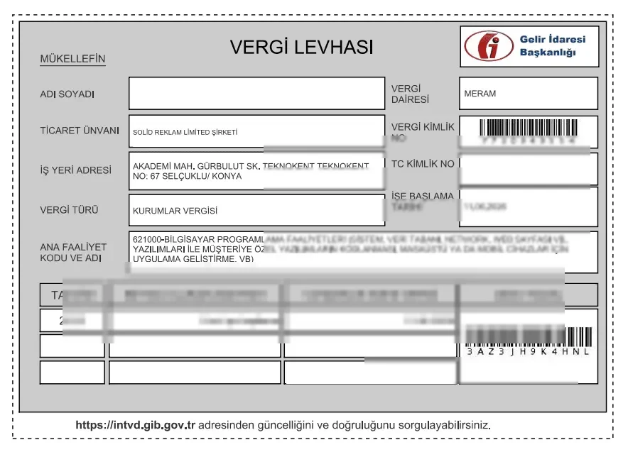 Solid Medya Vergi Levhası