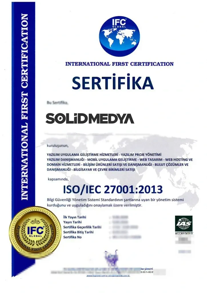 Solid Medya ISO Kalite Belgesi 6 belgesi