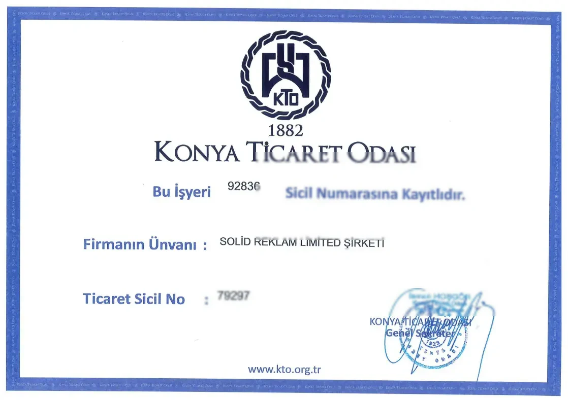 Solid Medya Oda Kayıt Belgesi
