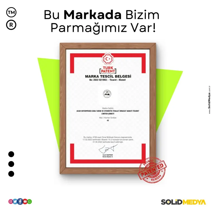 Acarenterprises — Marka Tescil Projesi | Solid Medya