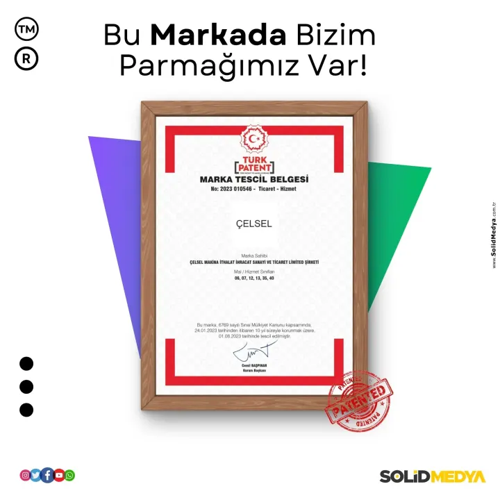 Celsenmakina — Marka Tescil Projesi | Solid Medya