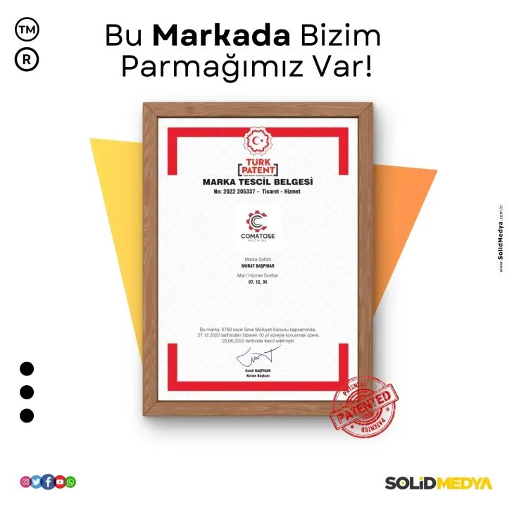 Comatosemakine — Marka Tescil Projesi | Solid Medya