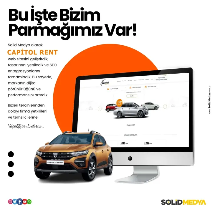 Capitolrentacar — Web Tasarım Projesi | Solid Medya