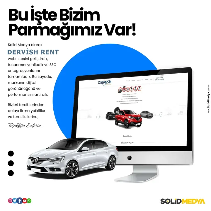 Dervishrentacar — Web Tasarım Projesi | Solid Medya
