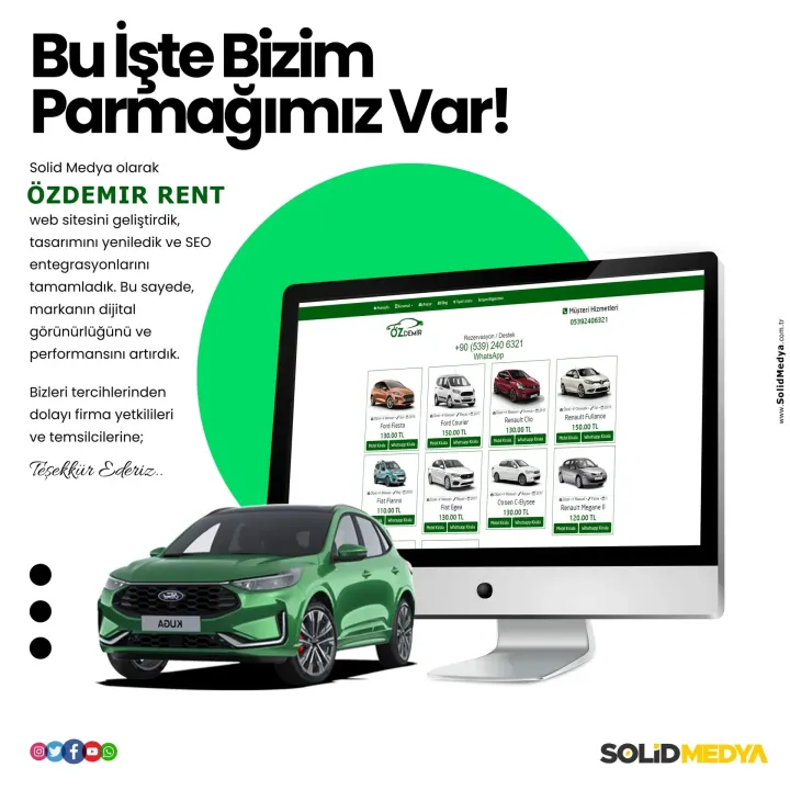 Ozdemirrentacar — Web Tasarım Projesi | Solid Medya
