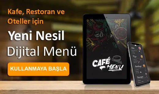 Kafe, restoran ve oteller için yeni nesil dijital menü kampanyası